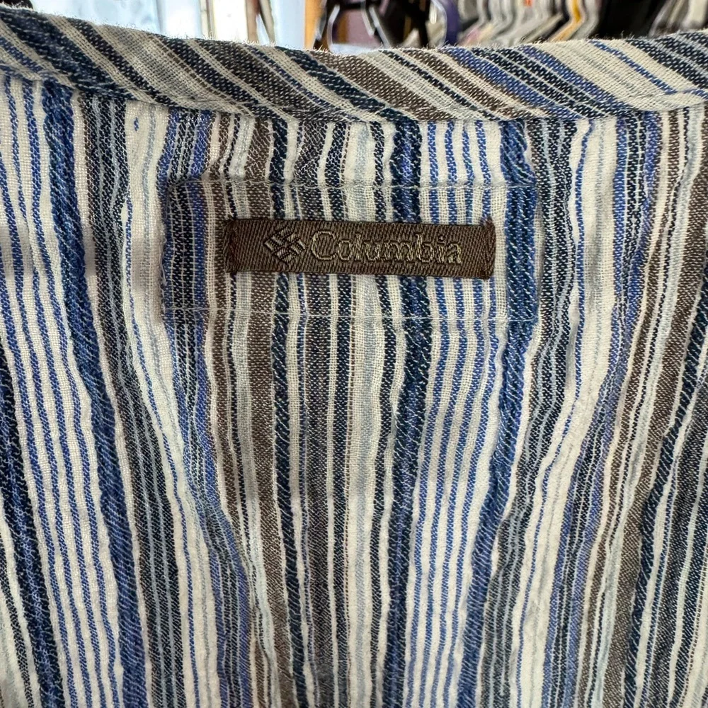 Columbia Striped Lace-Up Boho Short Sleeve Top size XL - Picture 7 of 7